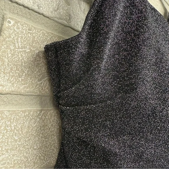 Popilust Black Silver Shimmer Bodysuit Shapewear L - Picture 4 of 8